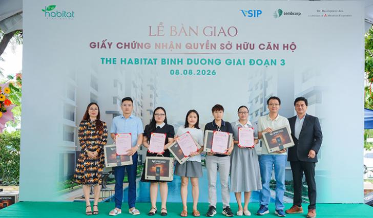 The Habitat Bình Dương trao sổ hồng cho cư dân sau 6 tháng bàn giao
